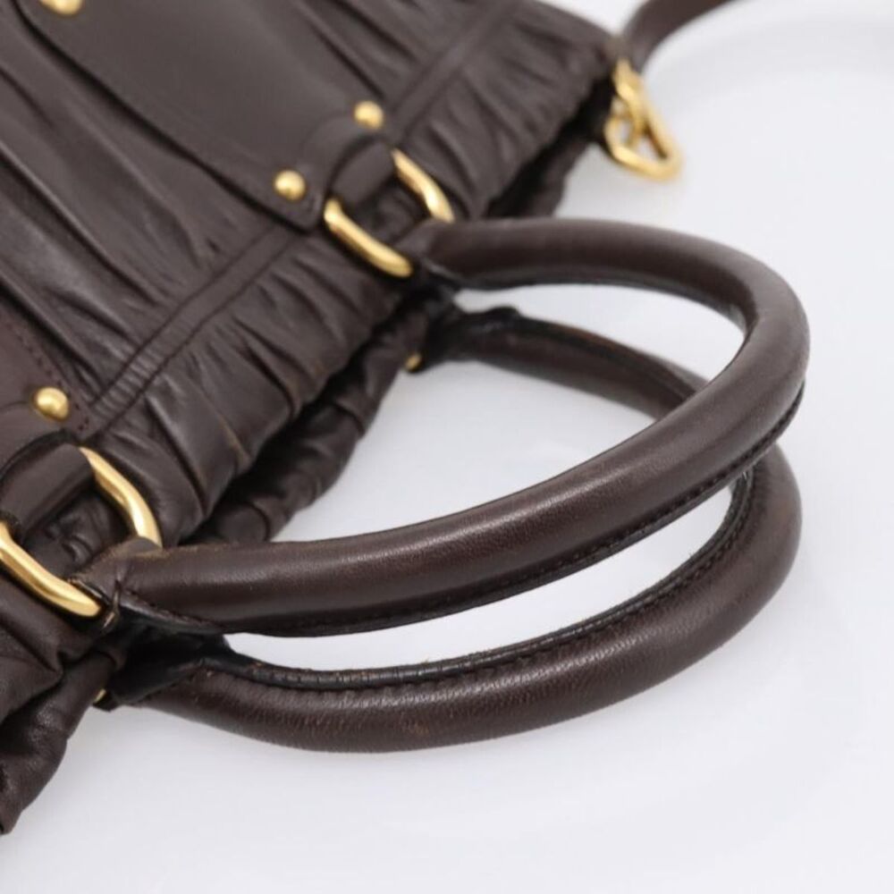 Prada Gaufre Nappa Leather Brown Leather Tote Bag Bag - Picture 8 of 16